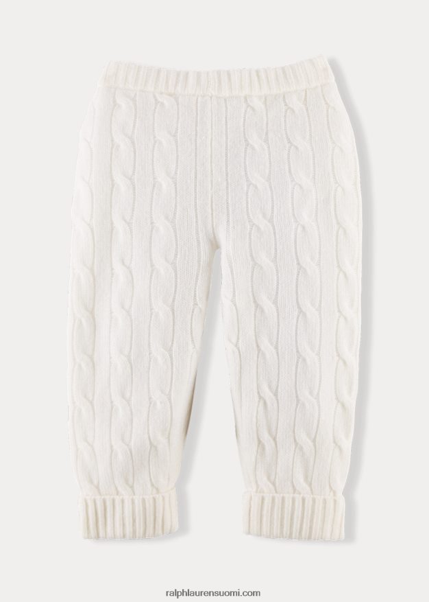 Ralph Lauren vauva kaapelineulotut kashmirhousut 0Z24ZR8296 lämmin valkoinen