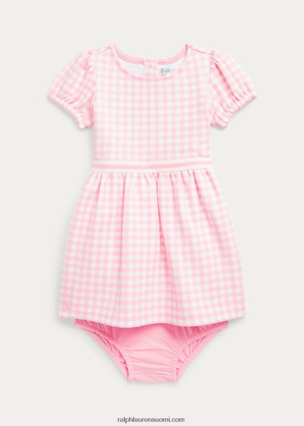 Ralph Lauren vauva gingham ponte mekko 0Z24ZR8243 vaaleanpunainen gingham