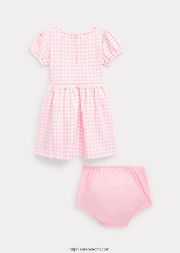 Ralph Lauren vauva gingham ponte mekko 0Z24ZR8243 vaaleanpunainen gingham