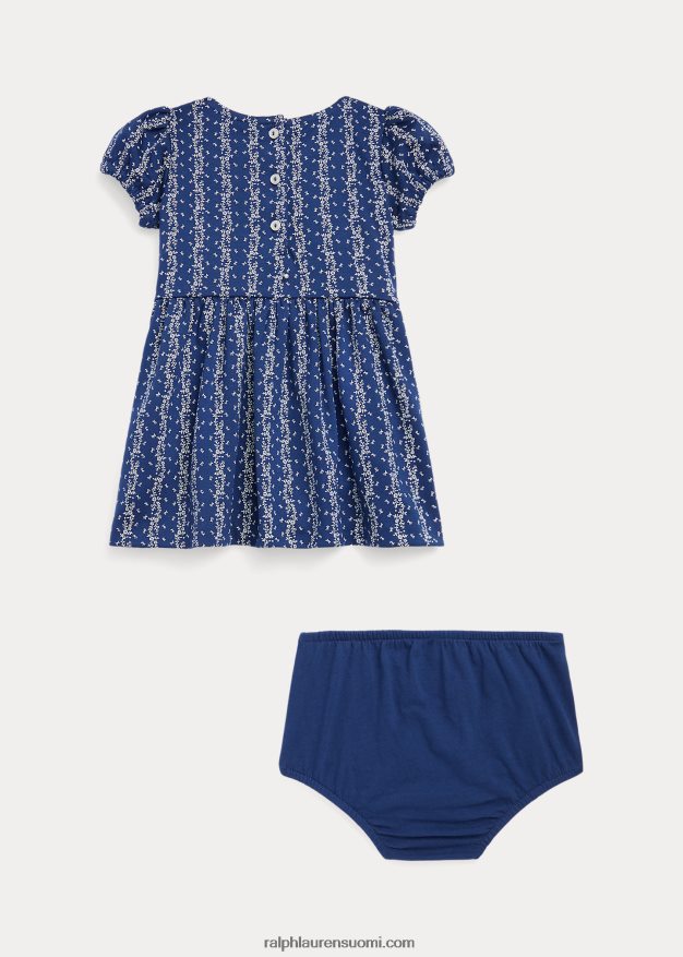 Ralph Lauren vauva kukkainen Ponte mekko & bloomer 0Z24ZR8233 Juliet-kukkaraita