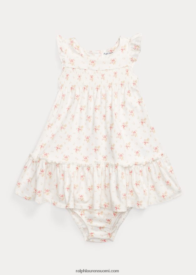 Ralph Lauren vauva kukkainen puuvillajersey-mekko & bloomer 0Z24ZR10033 etta kukkainen