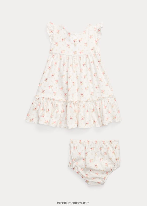 Ralph Lauren vauva kukkainen puuvillajersey-mekko & bloomer 0Z24ZR10033 etta kukkainen