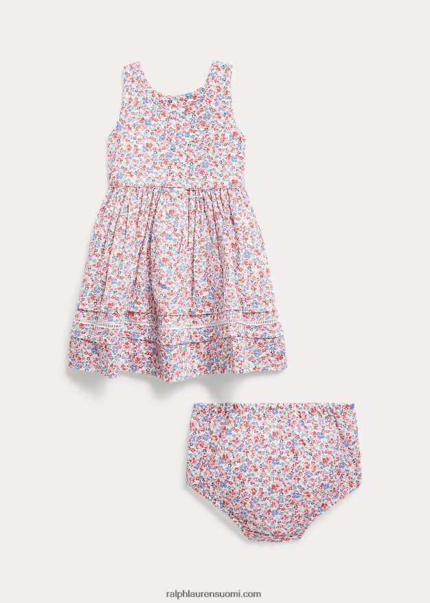 Ralph Lauren vauva kukkainen seersucker mekko & bloomer 0Z24ZR8246 kukkainen tyler