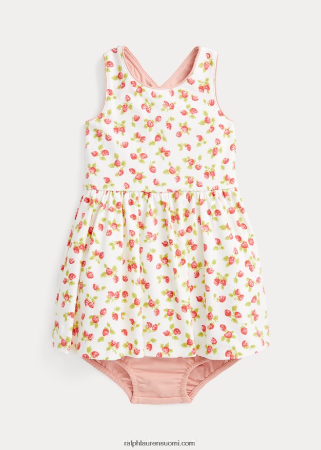 Ralph Lauren vauva mansikka jersey mekko & bloomer 0Z24ZR7856 mansikkaprintti