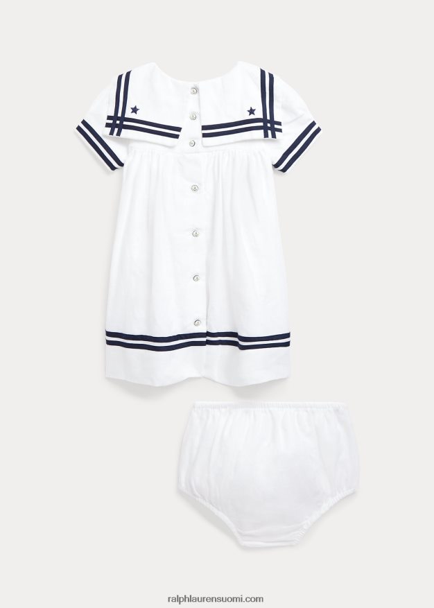 Ralph Lauren vauva meripellavamekko & bloomer 0Z24ZR7868 valkoinen