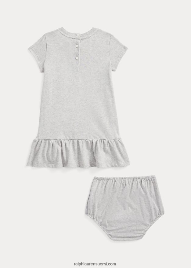 Ralph Lauren vauva poolo bear jersey t-mekko & bloomer 0Z24ZR7857 ja kanervan päällä