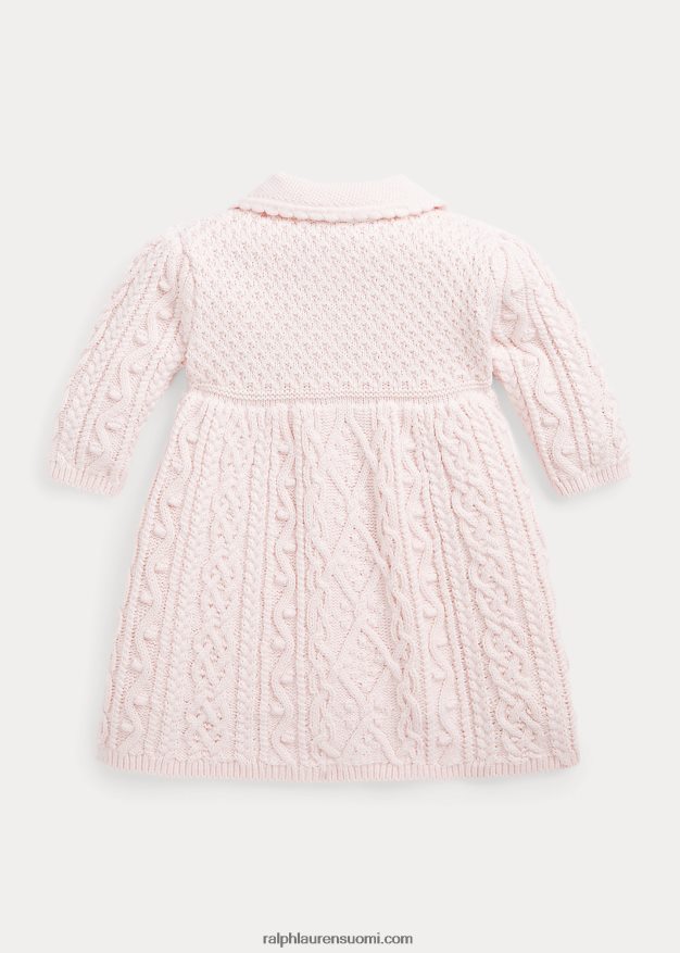 Ralph Lauren vauva aran-neulottu rusetti puuvillatakki 0Z24ZR8009 herkkä pinkki