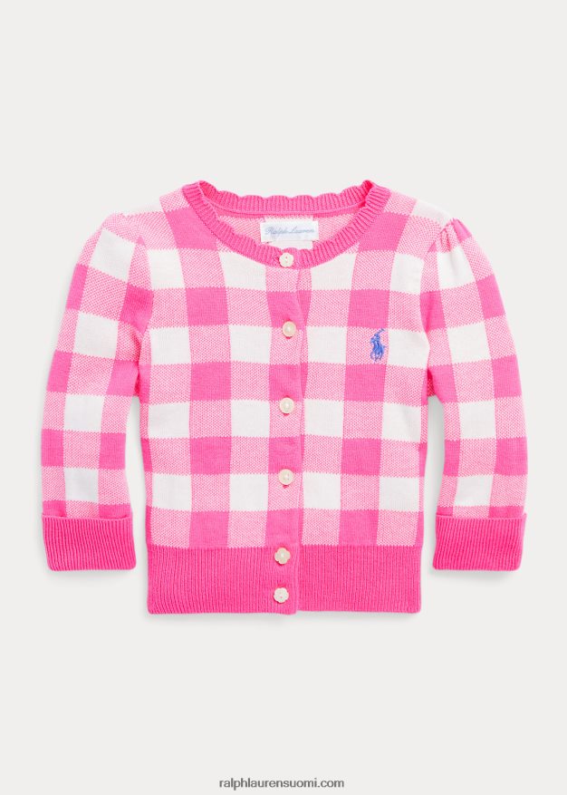 Ralph Lauren vauva gingham-puuvillaneuletakki 0Z24ZR8323 herkkä pinkki