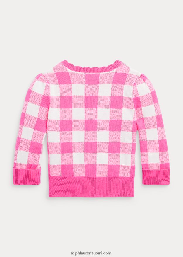 Ralph Lauren vauva gingham-puuvillaneuletakki 0Z24ZR8323 herkkä pinkki