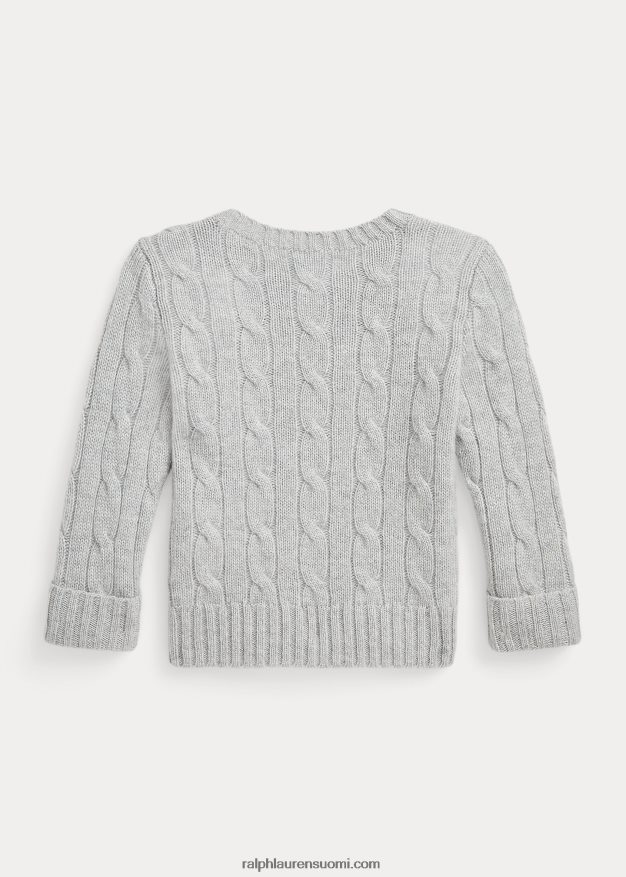 Ralph Lauren vauva ikoninen kaapelineulottu kashmirpusero 0Z24ZR7994 keskiharmaa kanerva