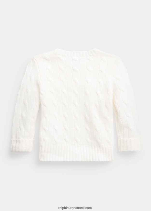 Ralph Lauren vauva ikoninen kaapelineulottu kashmirpusero 0Z24ZR7996 lämmin valkoinen