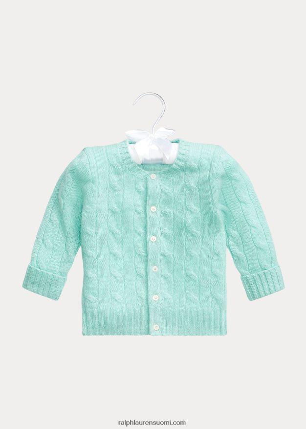 Ralph Lauren vauva kaapelineulottu kashmir neuletakki 0Z24ZR8002 turkoosi