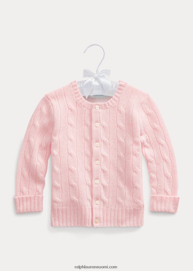 Ralph Lauren vauva kaapelineulottu kashmir neuletakki 0Z24ZR8004 aamu pinkki