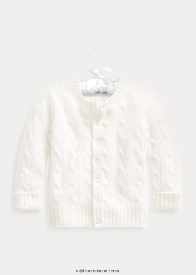 Ralph Lauren vauva kaapelineulottu kashmir neuletakki 0Z24ZR8005 lämmin valkoinen