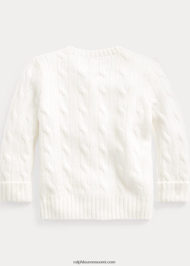 Ralph Lauren vauva kaapelineulottu kashmir neuletakki 0Z24ZR8005 lämmin valkoinen