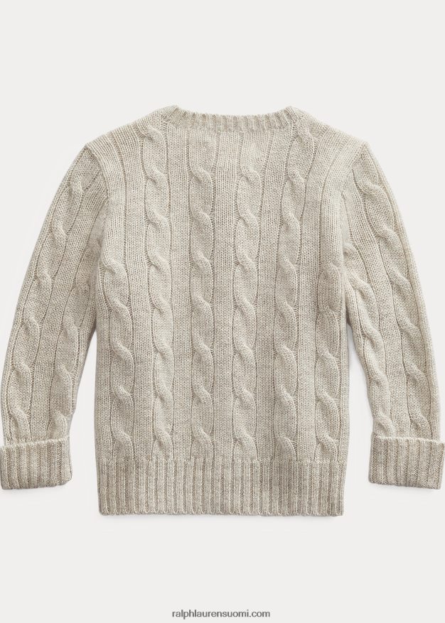 Ralph Lauren vauva kaapelineulottu kashmir neuletakki 0Z24ZR8006 vaaleanharmaa kanerva