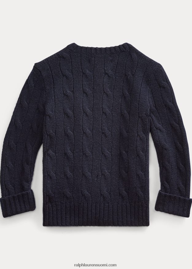 Ralph Lauren vauva kaapelineulottu kashmir neuletakki 0Z24ZR8007 yliopiston laivasto