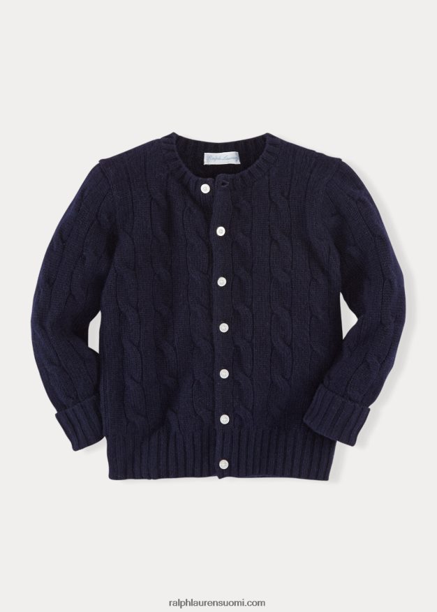 Ralph Lauren vauva kaapelineulottu kashmir neuletakki 0Z24ZR8007 yliopiston laivasto