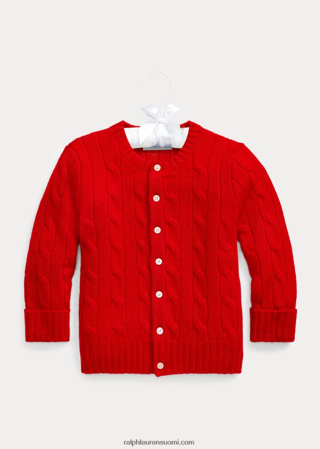 Ralph Lauren vauva kaapelineulottu kashmir neuletakki 0Z24ZR8008 Rl 2000 punainen