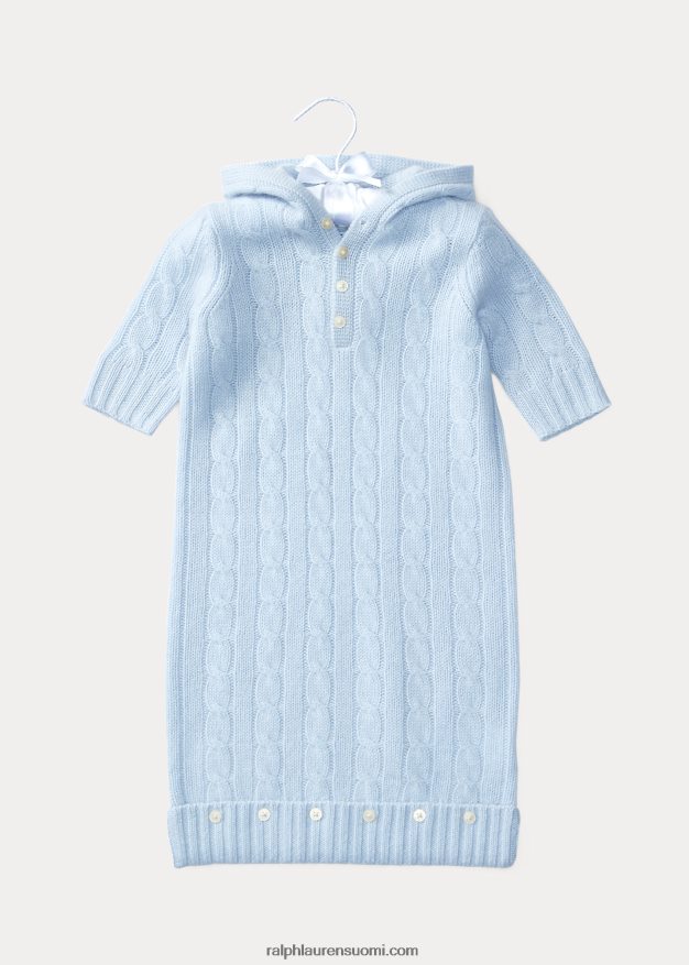 Ralph Lauren vauva kaapelineulottu kashmirsirkku 0Z24ZR7754 helmensininen