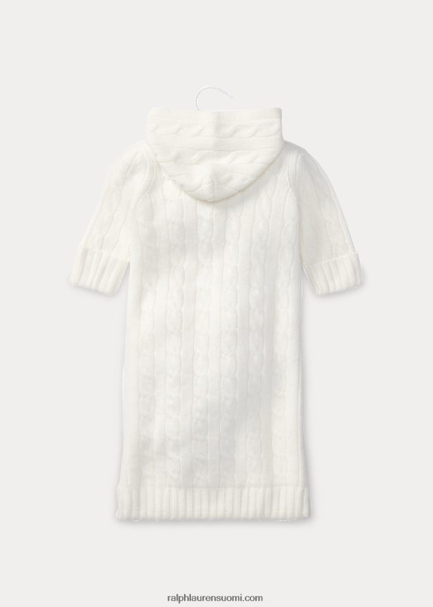 Ralph Lauren vauva kaapelineulottu kashmirsirkku 0Z24ZR7755 lämmin valkoinen