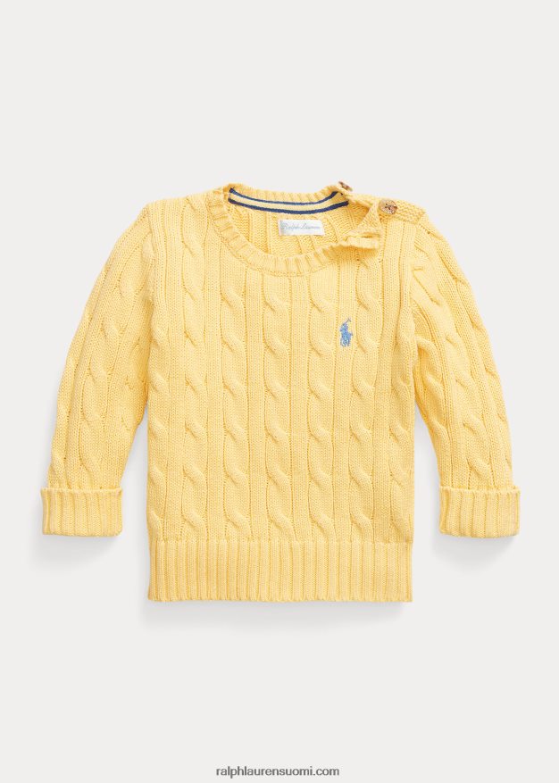 Ralph Lauren vauva kaapelineulottu puuvillapusero 0Z24ZR8314 maissin keltainen