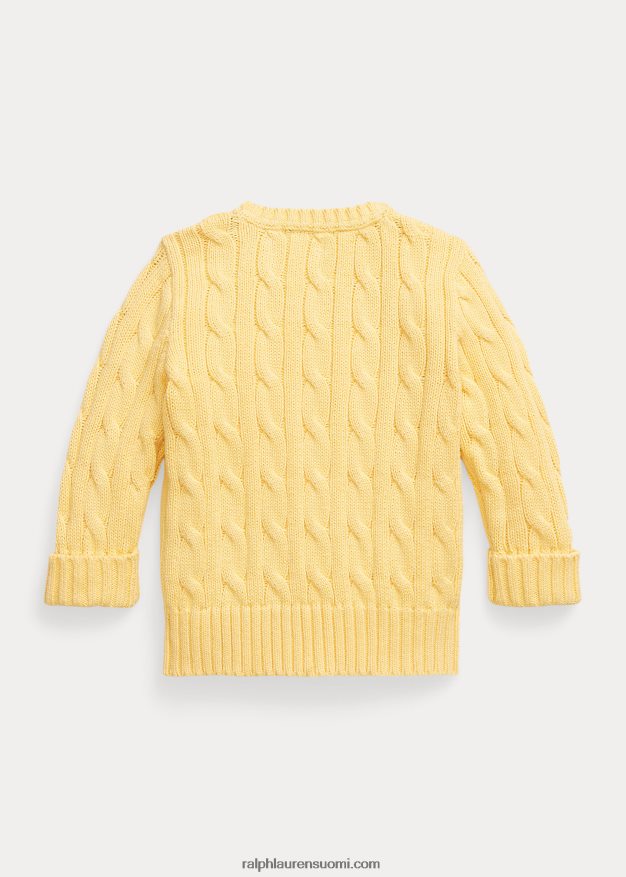 Ralph Lauren vauva kaapelineulottu puuvillapusero 0Z24ZR8314 maissin keltainen