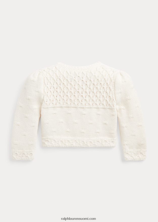 Ralph Lauren vauva kukkapuuvillaneuletakki 0Z24ZR8011 klubitalo kerma