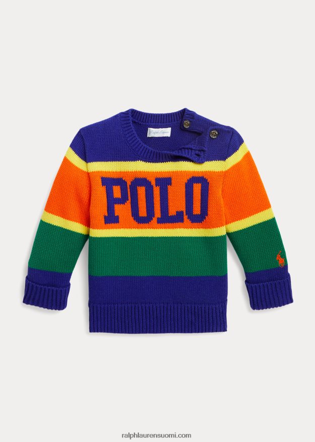 Ralph Lauren vauva logoraidallinen puuvillapusero 0Z24ZR8316 kaupungin kuninkaallinen multi