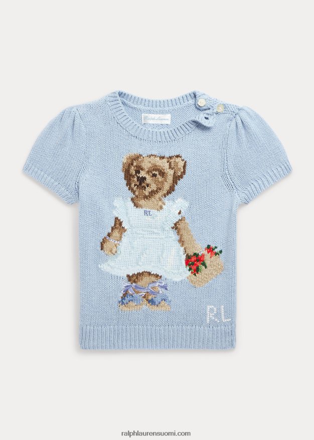 Ralph Lauren vauva polo bear puuvillainen lyhythihainen pusero 0Z24ZR7991 kiinteistön sininen