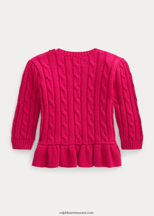 Ralph Lauren vauva puuvillainen peplum pusero 0Z24ZR8313