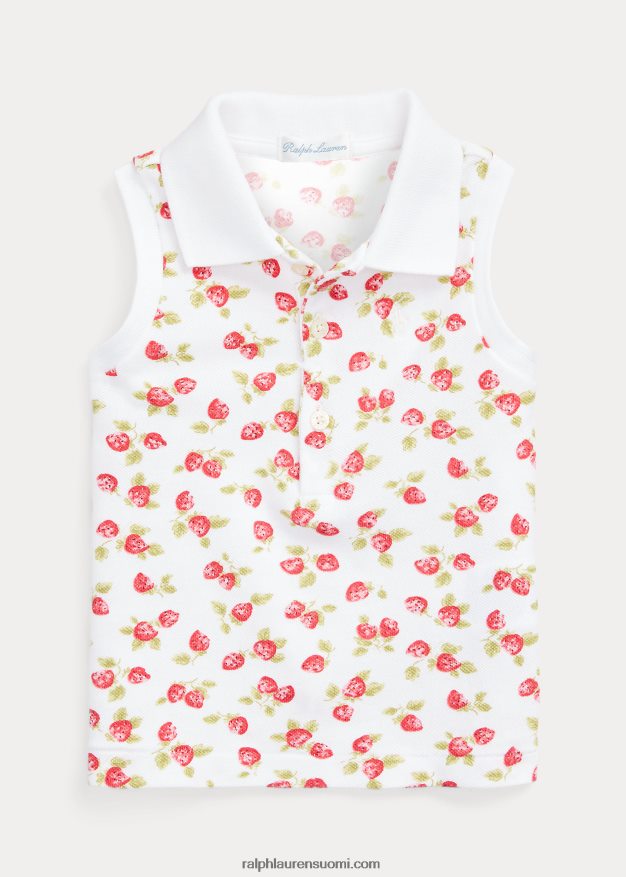Ralph Lauren vauva mansikkaverkkoa hihaton poolopaita 0Z24ZR7897 mansikkaprintti