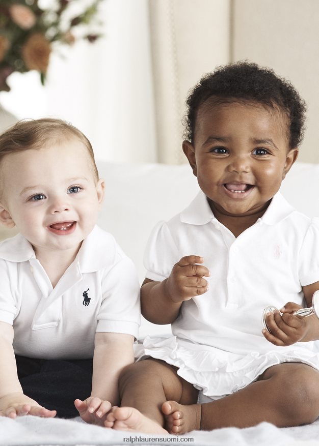 Ralph Lauren vauva pehmeä puuvillainen poolopaita 0Z24ZR7890 valkoinen