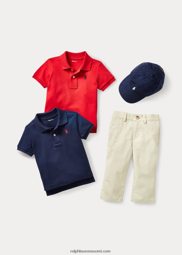 Ralph Lauren vauva pehmeä puuvillainen poolopaita 0Z24ZR7891 hienostunut laivasto