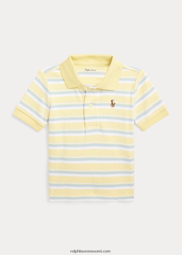 Ralph Lauren vauva raidallinen pehmeä puuvillainen poolopaita 0Z24ZR7892 t-bird keltainen multi
