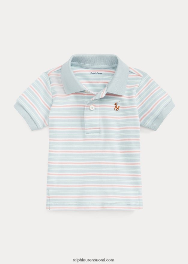 Ralph Lauren vauva raidallinen pehmeä puuvillainen poolopaita 0Z24ZR7894 alppisininen multi