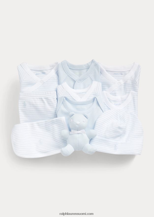 Ralph Lauren vauva 11-osainen puuvillainen lahjasetti 0Z24ZR7815 berylinsininen multi