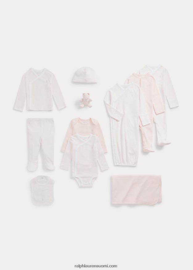 Ralph Lauren vauva 12 osaa luomupuuvillasta valmistettu lahjasetti 0Z24ZR8216