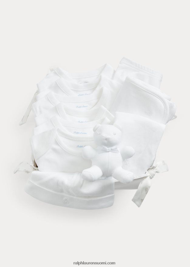 Ralph Lauren vauva 12-osainen puuvillainen lahjasetti 0Z24ZR8215 valkoinen multi