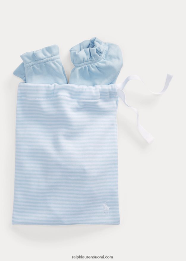 Ralph Lauren vauva Luomupuuvillasta valmistettu 3-osainen lahjasetti 0Z24ZR8220 berylinsininen