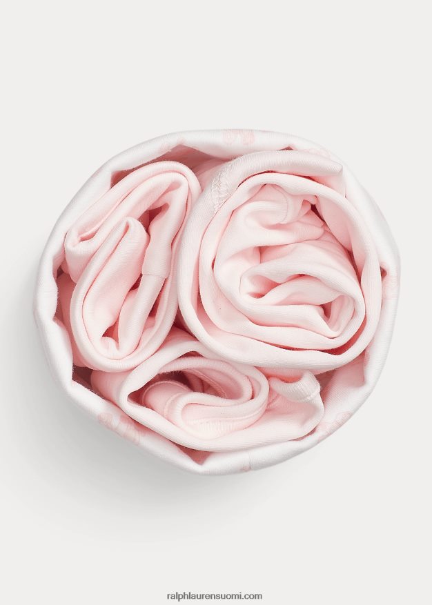 Ralph Lauren vauva Luomupuuvillasta valmistettu 4-osainen lahjasetti 0Z24ZR7821 herkkä pinkki