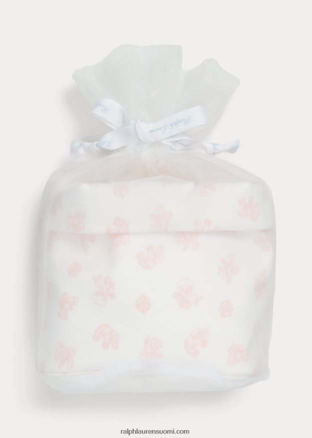 Ralph Lauren vauva Luomupuuvillasta valmistettu 4-osainen lahjasetti 0Z24ZR7821 herkkä pinkki