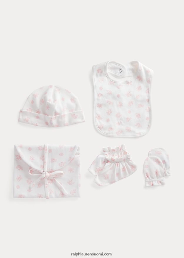 Ralph Lauren vauva Luomupuuvillasta valmistettu 5-osainen lahjasetti 0Z24ZR8217 pinkki multi