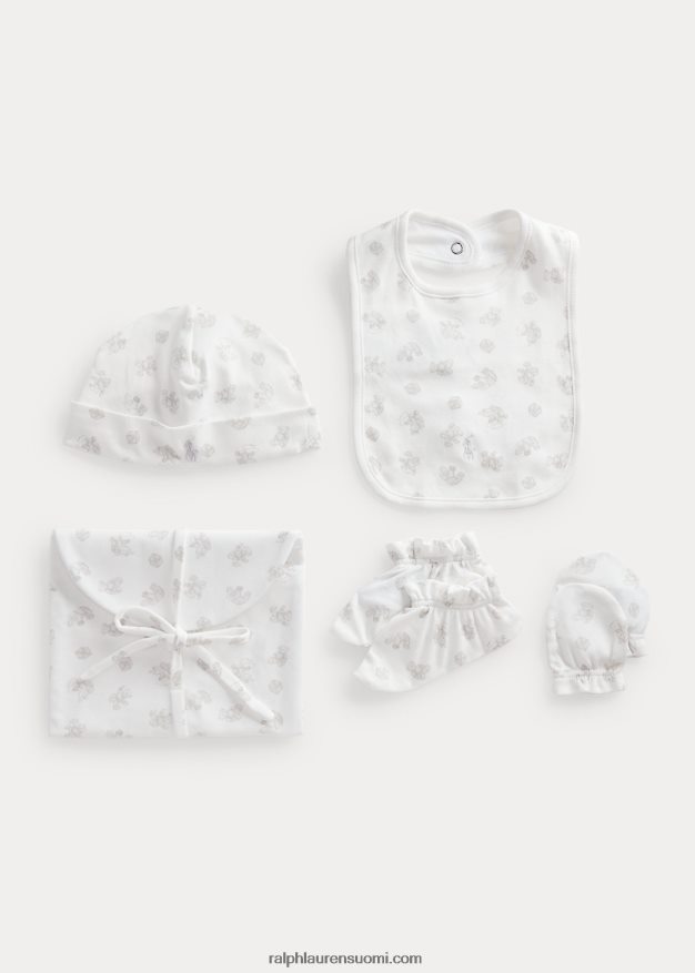 Ralph Lauren vauva Luomupuuvillasta valmistettu 5-osainen lahjasetti 0Z24ZR8219 harmaa multi