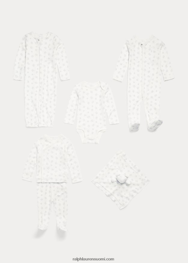 Ralph Lauren vauva Luomupuuvillasta valmistettu 5-osainen lahjasetti 0Z24ZR8219 harmaa multi