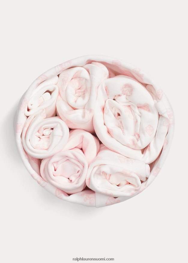 Ralph Lauren vauva Luomupuuvillasta valmistettu 7-osainen lahjasetti 0Z24ZR7818 herkkä pinkki multi