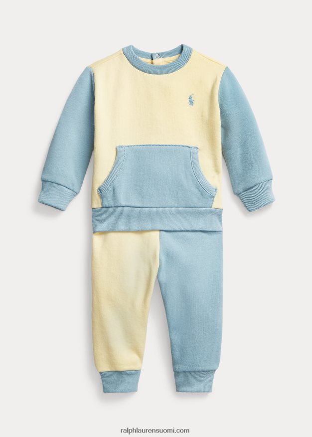 Ralph Lauren vauva fleece-huppari ja housutsetti 0Z24ZR7783 t-bird keltainen multi