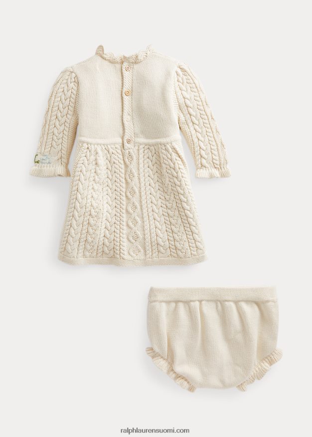 Ralph Lauren vauva intarsia-neulottu neulemekko & bloomer 0Z24ZR8238