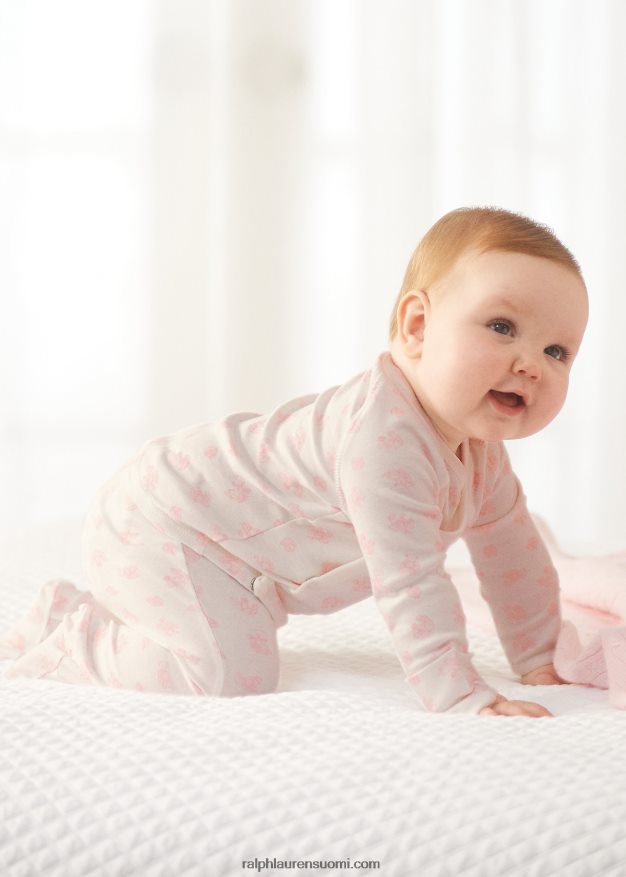 Ralph Lauren vauva karhukuvioinen luomupuuvillainen toppi & housutsetti 0Z24ZR7794 pinkki multi