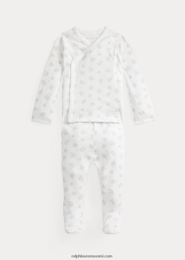 Ralph Lauren vauva karhukuvioinen puuvillapusero ja housutsetti 0Z24ZR7797 harmaa multi